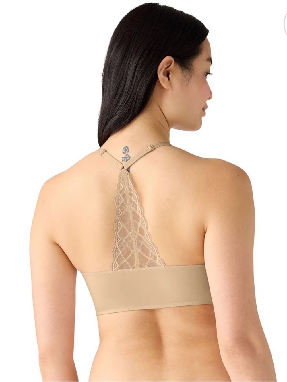 True & Vo Lace Racerback Bandeau Bra - Nude size XL-NwT
